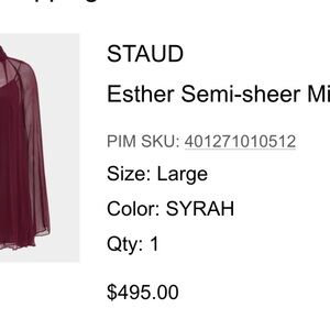 STAUD Semi-Sheer Mini Dress in Deep Red